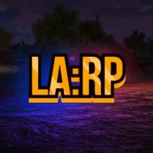 the la rp logo is displayed in front of a river