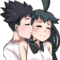 a pixel art drawing of a boy kissing a girl