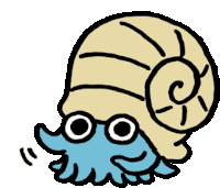 a drawing of a snail with glasses and a spiral shell