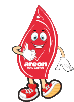 a cartoon drawing of a red air freshener that says mon areon on it