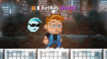 a cartoon character in a video game with the name retnos