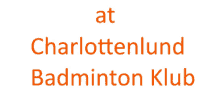 a logo for charlottelund badminton klub in orange