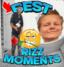 a picture of a man in a toilet with the words best rizz moments on it