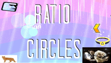 a poster that says ratio circles with a cat and albert einstein