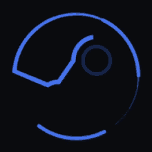 a blue circle with a black circle in the center