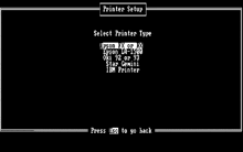 a black and white screenshot of a printer setup screen