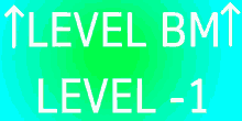 a green and blue sign that says level bm1 level -1