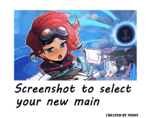 screenshot to select your new main created by nessy on a white background