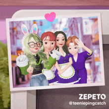 a picture of a group of cartoon girls with the name zepeto on the bottom