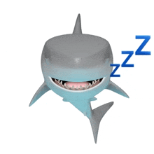 a cartoon shark is sleeping with the letters zz coming out of its mouth