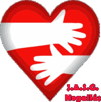 j.a.s.g. nogalla 's logo has a red heart with two hands on it