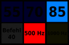 the numbers 55 70 85 are on a blue square