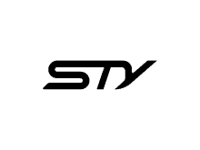 a black and white logo for stv is on a white background