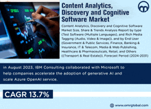 an advertisement for content analytics discovery and cognitive software