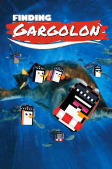 a poster for finding gargolon shows penguins and a turtle