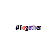 a white background with the words #together in black and purple