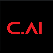 a black background with red letters that says cai