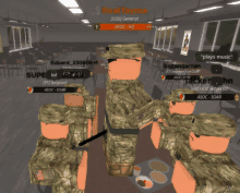 a group of soldiers standing in a room with realtoyma written on the top left