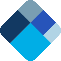 a blue square with a white border and a blue square in the center