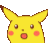 a pikachu with a surprised look on its face .