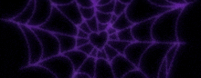 a purple spider web on a black background with a heart in the middle .