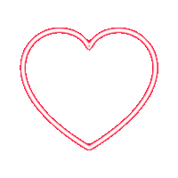 a red heart with a white outline on a white background