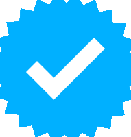 a blue circle with a white check mark in it