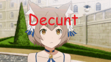 a picture of a cat girl with the word decunt written on it