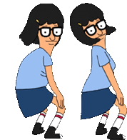 two cartoon characters from bob 's burgers standing next to each other on a white background