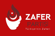 a logo for zafer partisi with a flame and a crescent moon