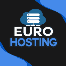 a logo for euro hosting shows a cloud with servers on it