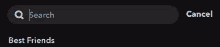 a screen shot of a search for best friends on a phone
