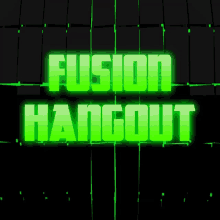 a neon green sign that says fusion hangout on it