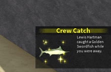 a screenshot of a game that says crew catch on it