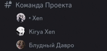 a black screen with a few icons on it and the word " xen " at the top