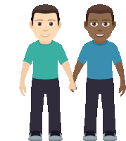 two men are holding hands in a cartoon illustration