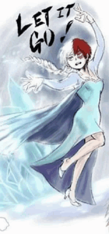 a drawing of a person dressed as elsa from frozen