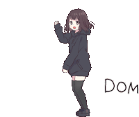 a girl in a black hoodie and black knee high socks is standing in front of a white background .