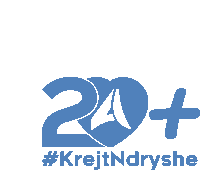 a blue logo that says 20 + #krejtndryshe