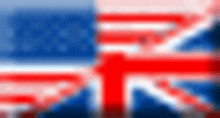 an american flag and a british flag are blurred together