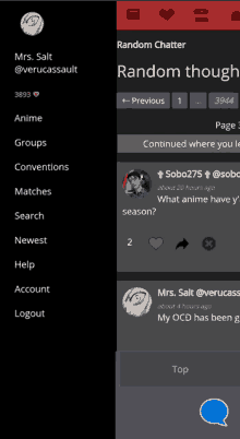 a screenshot of a random chatter with mrs. salt @verucassoult