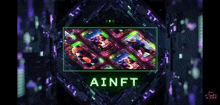 a purple background with a green frame that says ainft