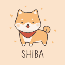 a cartoon drawing of a shiba inu dog