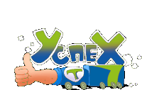 a cartoon drawing of a hand giving a thumbs up in front of a sign that says yenex