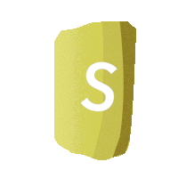 a yellow block with the letter s written on it