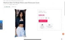 a screenshot of a madison beer full body pillow case