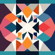 a colorful geometric pattern with a star in the center