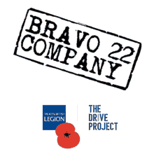 a stamp that says bravo 22 next to a logo for the drive project