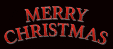 the word merry christmas is written in red letters on a black background