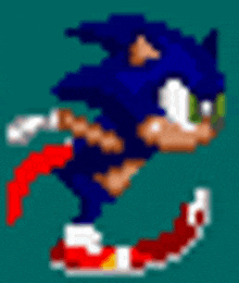 a pixel art of sonic the hedgehog running